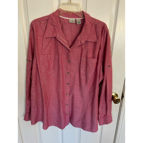 L.L. Bean Long sleeved Red Buttonup Shirt size XXL - Picture 1 of 3